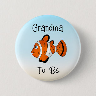 Grandma to Be   Cute Fish Under the Sea  6 Cm Round Badge