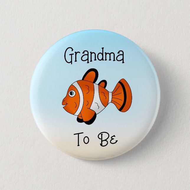 Grandma to Be | Cute Fish Under the Sea  6 Cm Round Badge (Front)