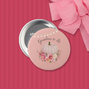 Grandma To Be Elegant Pumpkin Baby Shower 7.5 Cm Round Badge