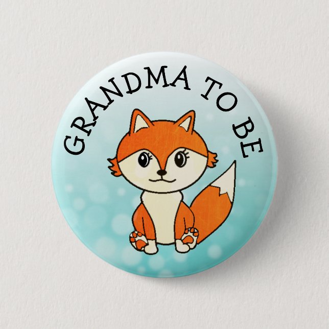 Grandma to Be Forest Animals Fox Baby Shower 6 Cm Round Badge (Front)