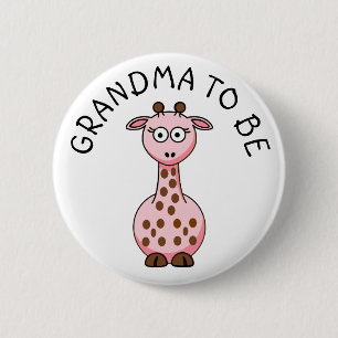 Grandma to be Giraffe Baby Shower button