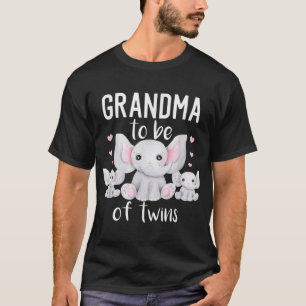 Grandma To Be Of Twins Elephant Baby Shower Twin T-Shirt