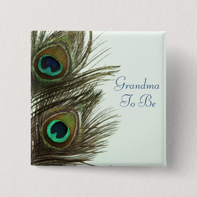 Grandma To Be Peacock Feather Pin (Front)