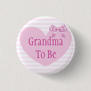 Grandma to be Pink Bow Baby Shower Button