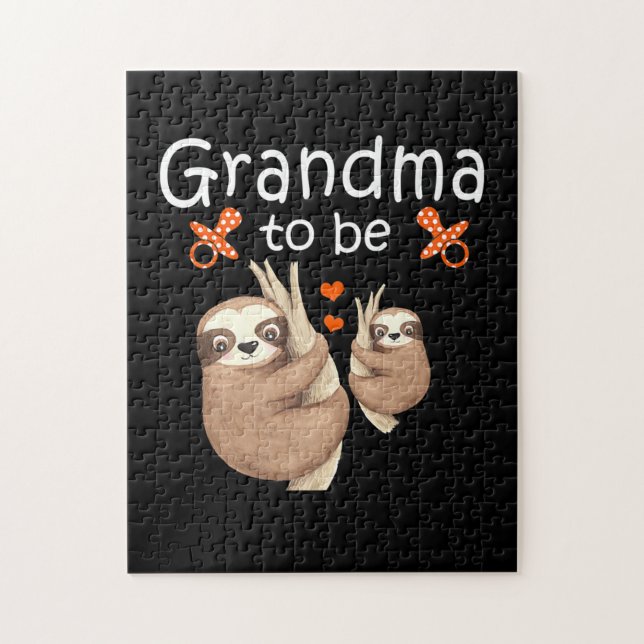 Grandma To Be Sloth Baby Shower Cute Animal Jigsaw Puzzle (Vertical)