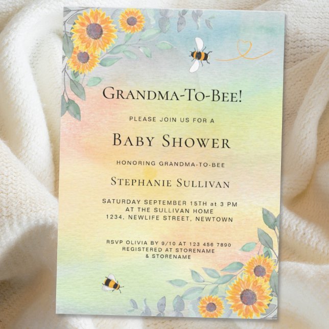 Grandma-To-Bee Baby Shower Invitation (Creator Uploaded)