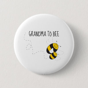 Grandma to bee button for bumblebee baby shower