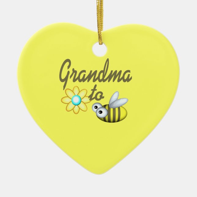Grandma to Bee Ceramic Tree Decoration (Front)