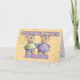 Grandma To New Baby Twins Congratulations Card