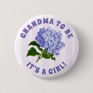 Grandma to Purple Lilacs Baby shower 6 Cm Round Badge