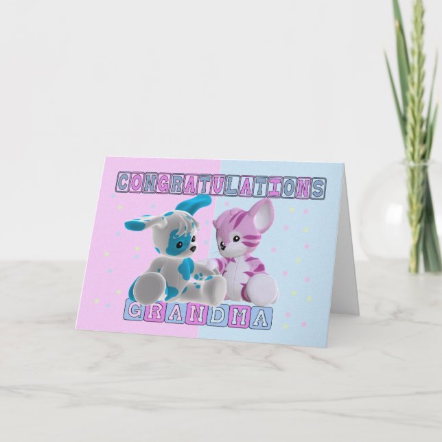 Grandma To Twins Congratulations Card (Front)