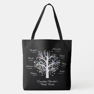 Grandma Tree (birds) custom names/dates Tote Bag