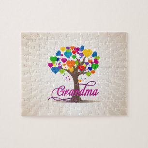 Grandma Tree of Life Hearts Jigsaw Puzzle