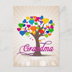 Grandma Tree of Life Hearts Postcard