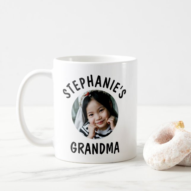 Grandma Trendy Personalised Granddaughter Photo Coffee Mug (With Donut)