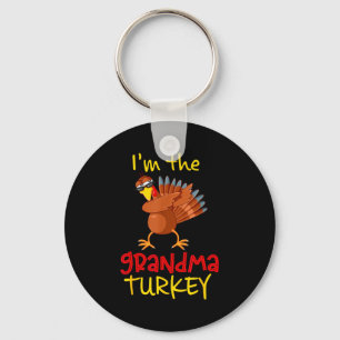 Grandma Turkey Matching Family Group Thanksgiving Key Ring