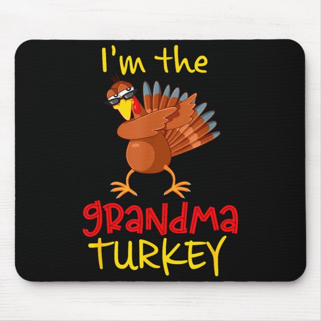 Grandma Turkey Matching Family Group Thanksgiving  Mouse Mat (Front)