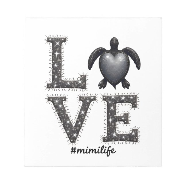 Grandma Turtle - Love Mimi Life Sea Turtle, Mimi T Notepad (Front)