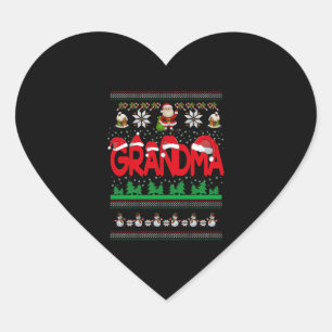 Grandma Ugly Christmas Sweater Heart Sticker