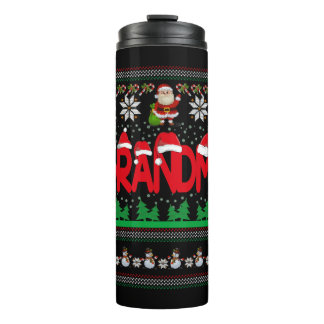 Grandma Ugly Christmas Sweater Thermal Tumbler