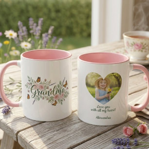 Grandma Watercolor Floral Botanical Gift Mug