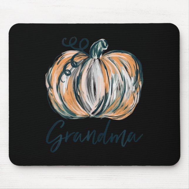 Grandma Watercolor Pumpkin Fall Thanksgiving Hallo Mouse Mat (Front)