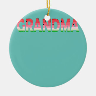 Grandma Watermelon Funny Summer Fruit Family Ceramic Tree Decoration