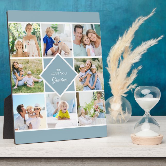 Grandma We Love You 8 Photo Collage Plaque (Side)