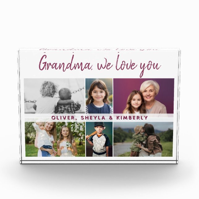 Grandma we love you Grandchildren 6 Photo Collage (Front)