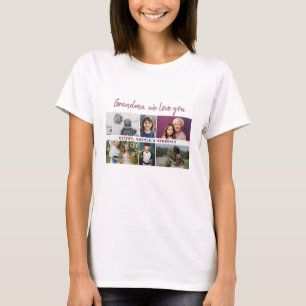 Grandma we love you Grandchildren 6 Photo Collage T-Shirt