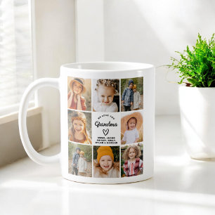 Grandma We Love you Hearts Modern Photo Collage  Coffee Mug