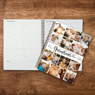 Grandma We Love you Hearts Modern Photo Collage Planner