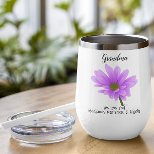 Grandma We Love You Lavender Flower Water Bottle