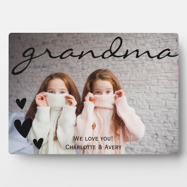 Grandma We Love You Personalised Photo Plaque (Front)