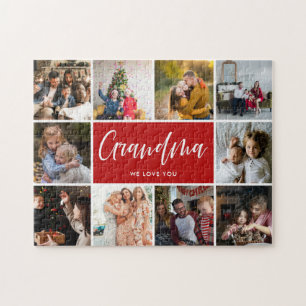 Grandma We Love You Photo Collage Jigsaw Puzzle