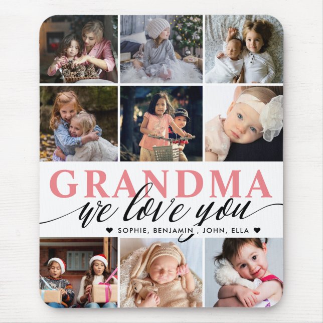 Grandma We Love You Photo Collage  Mouse Mat (Front)