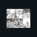 Grandma We Love You Six Photo Collage  Canvas Print<br><div class="desc">Grandma We Love You Six Photo Canvas.  Grandma can be changed to any endearment.  Black and white filter applied to photos.  Dusty Rose typography.</div>