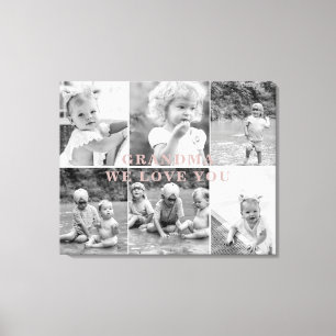 Grandma We Love You Six Photo Collage  Canvas Print