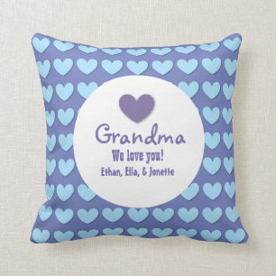 GRANDMA We Love You with Hearts and Lace C07 Cushion