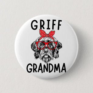 Grandma Wirehaired Pointing Griffon Nana Mother's 6 Cm Round Badge