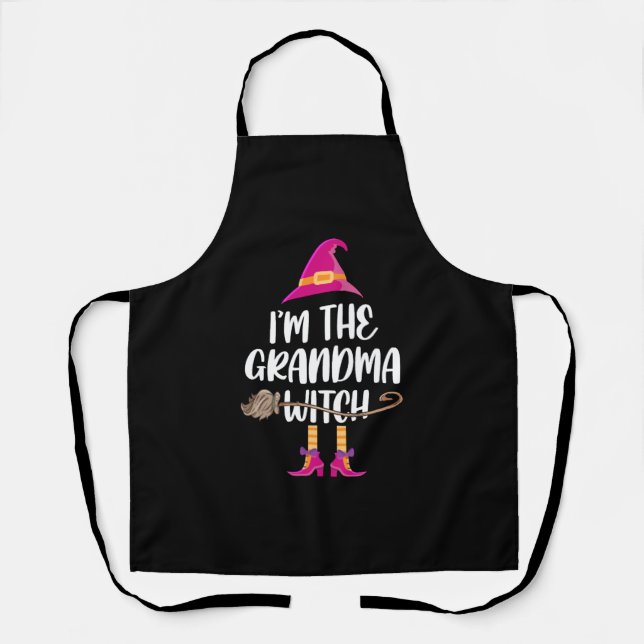 Grandma Witch Halloween Costume Gift,Halloween Apron (Front)