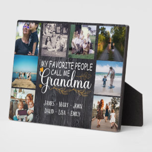 Grandma with names and photos of the grandkids plaque