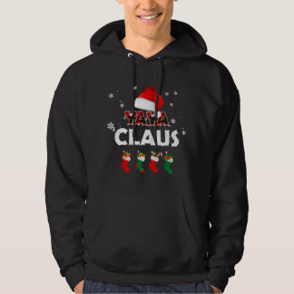 Grandma Yaya Claus Santa Hat Funny Christmas Pajam Hoodie
