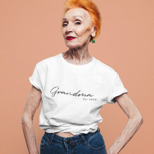 Grandma   Year Established EST Modern Stylish Cute T-Shirt