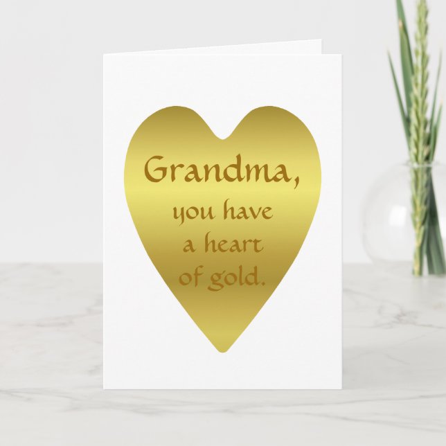 Grandma you have a heart of gold holiday card (Front)