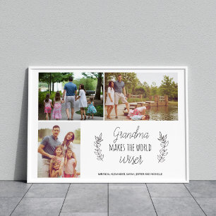 Grandma your photo collage grandparents day gift poster