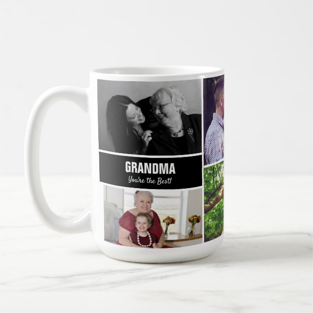 Grandma you're the best With Love Photo grid  Coffee Mug (Left)