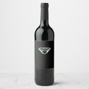 Grandma Zombie Hand Heart Halloween Costume Family Wine Label