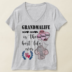 Grandmalife Is The Best Life Personalised Grandma T-Shirt