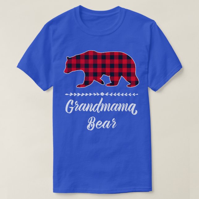 Grandmama Bear Red Buffalo Check Plaid Fun Grandma T-Shirt (Design Front)
